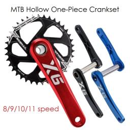 Manivela de bicicleta mtb, 170mm 175mm 32 34 36 38t, disco dentado oco, liga de alumínio, preto, vermelho, quente, fábrica - Image 1