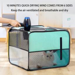 Pet Secagem Caixa Soprando Cabelo Secador Gato Gaiola Cães Secador Cabelo Blow Box Grooming House Bag Pet Sala Seca Sistema de Secagem Mãos Livres - Image 3