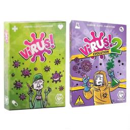 Jogo de Tabuleiro Virus, Cartas Interessantes, Espanhol, Inglês, Francês, Jogos de Festa, Jogos Familiares Divertidos - Image 1