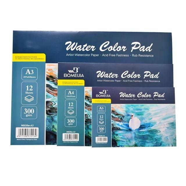 Aquarela 100% Algodão 300g com 12 Folhas - Ideal para Viagens e Esboços Artísticos