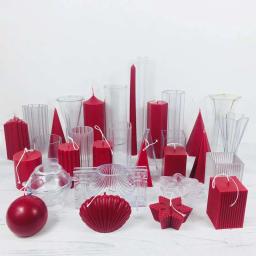 Diy forma geométrica acrílico vela molde ins net vermelho folha de ouro fragrância vela artesanal sabão decoração artesanato ferramenta - Image 3