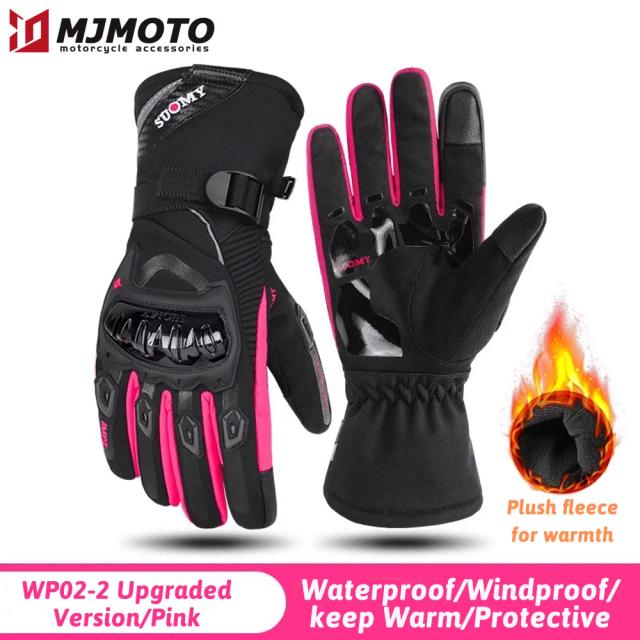 Suomy Luvas de Motocicleta WP02 Proteção Inverno Quente Impermeável Tela Toque Feminino