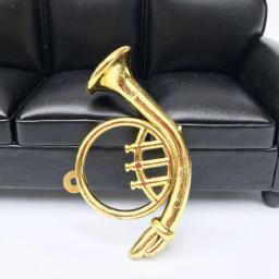 Criativo mini portátil trompete saxofone 1:12 casa de bonecas em miniatura plástico instrumento musical modelo cena acessórios - Image 4