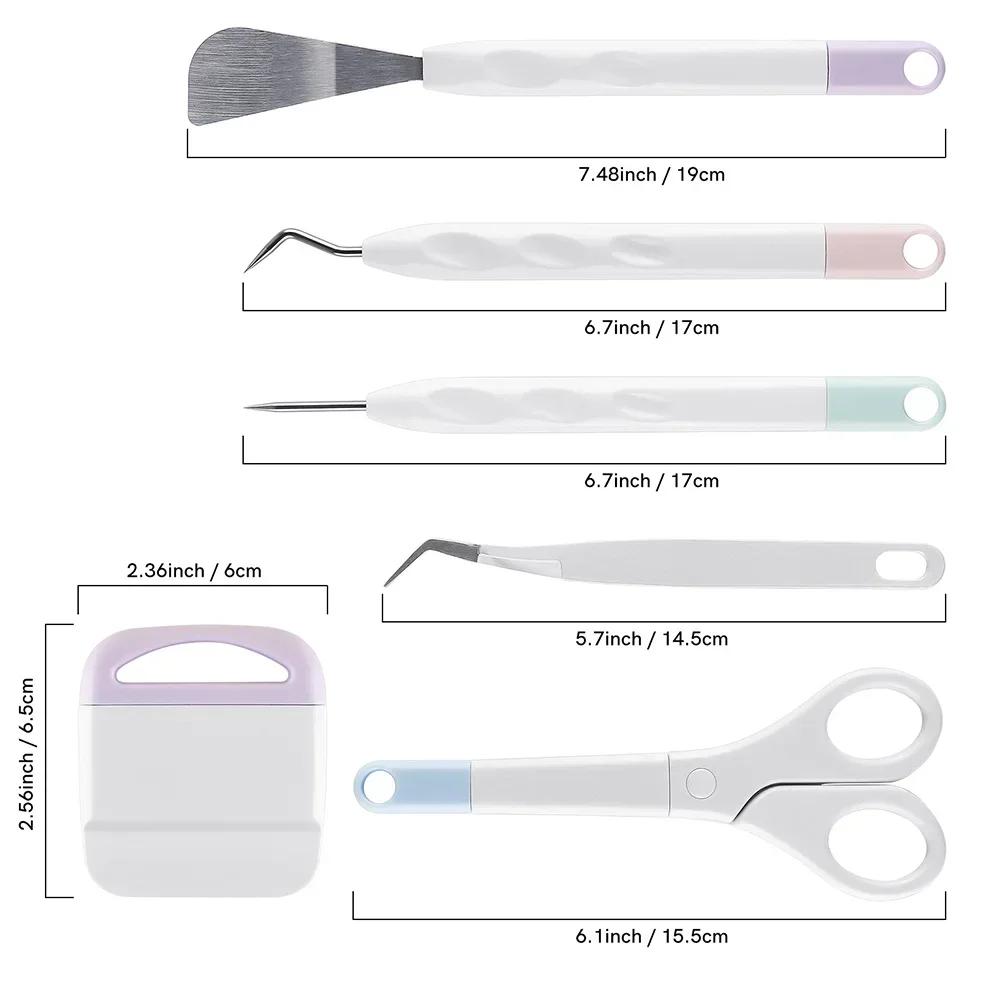 Vinil Weeding Ferramentas Set para Cricut Maker, Silhouette Relief, Carving Tool Kit, Ferramentas manuais, Scrapbook, DIY, Artesanato, 6 PCs/Set - Image 1