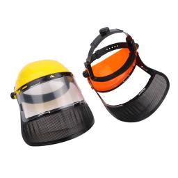 Capacete de segurança com malha facial completa para jardineiro, máscara protetora, cortador de escova, proteção florestal, chapéu para exploração madeireira - Image 1