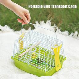 Gaiola portátil para transporte de pássaros, papagaio, viagem ao ar livre, material de fio, suprimentos para transporte de pássaros, papagaios médios - Image 2