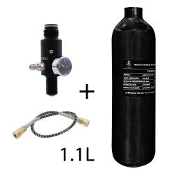Tuxing-Fibra De Carbono Cilindro com Válvula Reguladora, Garrafa De Ar Comprimido, Tanque HPA para Mergulho, 300Bar, 1.2 L, 4500Psi, M18 * 1.5 - Image 1