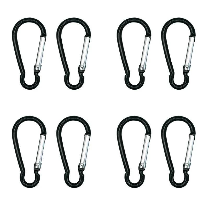 8pc liga de alumínio carabina chaveiro gancho clipe fivela slide bloqueio caminhadas escalada acampamento ao ar livre snap clip lock karkarkarkarkarkarkarabijn - Image 1