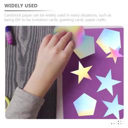 10 folhas de papelão metálico arco-íris, cartolina, artesanato holográfico grosso para - Image 2