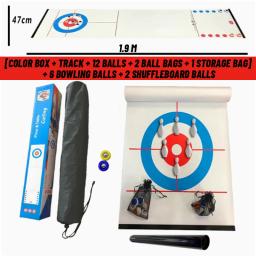 Jogo de curling de mesa de 1,9 m portátil Shuffleboard jogos de tabuleiro esportivos para crianças e família - Image 4