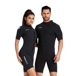 Fato de mergulho para homens e mulheres, traje de neoprene, maiô quente, roupa de mergulho grátis manga curta, mergulho com surfe 3mm - Image 1