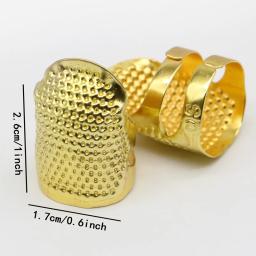 Polegar dedal agulha superior, Conjunto de dedos para uso doméstico, Costura à mão Bordado transversal, Agulha ajustável, 1 conjunto - Image 2