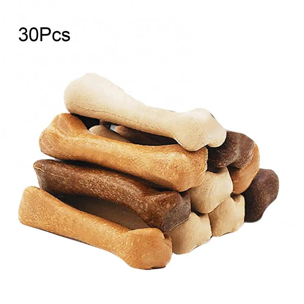 Bastão molar ósseo para cães, deleites alimentares, mastiga, higiene oral, couro, couro, dentes limpos, acessórios para cachorros, 30 PCs - Image 1