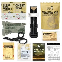 RHINO RESCUE First Aid Trauma Kit, Configurar Kit de Sobrevivência, Kit de Emergência ao Ar Livre para Acampar, Caminhadas IFAK Recarga - Image 1