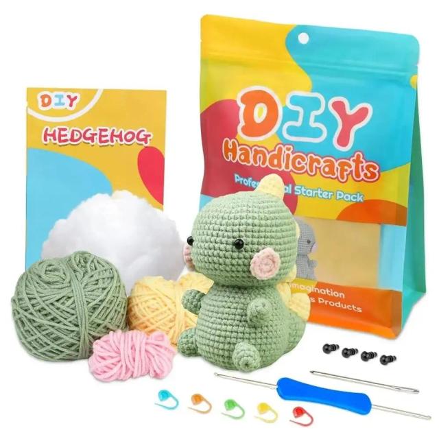 Kit de Tricô e Crochê Buddur com Fio de Algodão e Instruções para Projetos DIY de Tecido