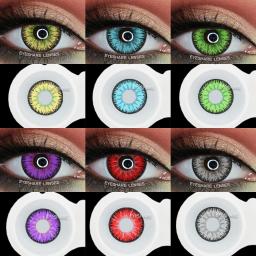Lentes de contato de cor ocular, 1 par, cor azul, ayy, anime, cosplay, halloween, beleza, maquiagem - Image 1