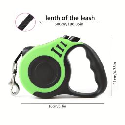 Trela para cães retrátil, guia extensível para cães pequenos e grandes, com freio e bloqueio de um botão, fita de nylon forte, 3m - Image 6