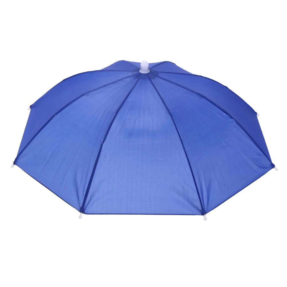 Portátil e dobrável chapéu guarda-chuva, impermeável, para pesca ao ar livre, camping, praia, tampa da cabeça, 55-95cm - Image 1