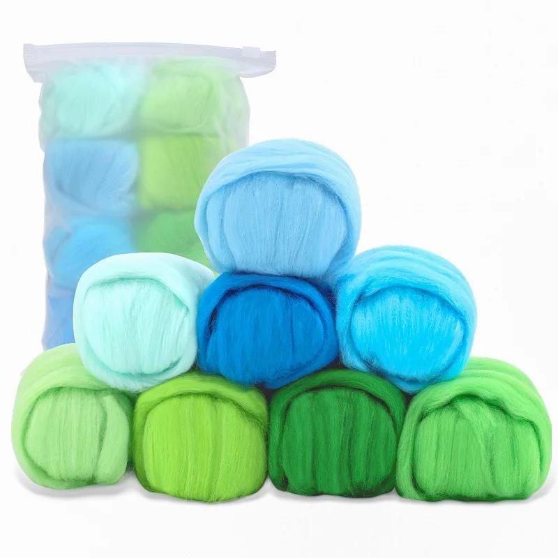 Dry feltragem agulha definida para iniciantes, artesanato DIY, lã artesanato kit, 8 cores, 80g - Image 1