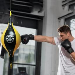 Saco De Perfuração De Boxe De Couro PU, Bola De Velocidade De Boxe, Saco De Soco, Inflável, Treinamento Duplo, Reflex - Image 1