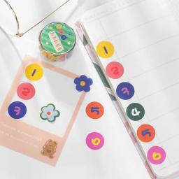 Fita washi de cores desenhadas à mão, 100 peças/rolo de fita adesiva de renda para álbum de recortes - Image 3