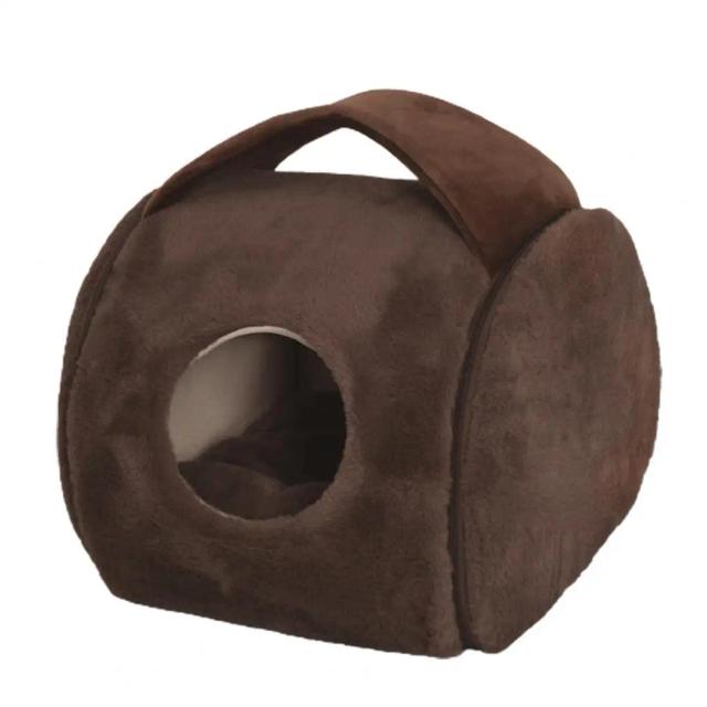Cama Dobrável Fechada para Animais de Estimação: Sofá Quente e Aconchegante para Cães e Gatos com Ninho Removível e Estrutura de Casa de Cão