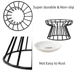 Tigela de cerâmica para animais de estimação, tigela de metal para gato, tigela de cerâmica para alimentação, lanche, prato de comida enlatada, anti-espondilose cervical, bacia de alimentos - Image 4