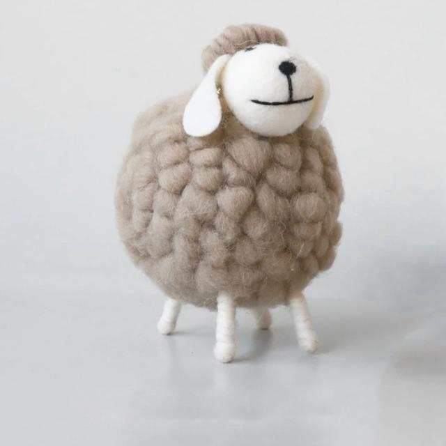 Miniatura de Ovelha de Feltro para Decoração Festiva e Ornamentos de Feriado