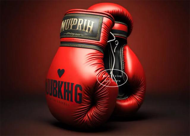 Luvas de Boxe Black Cool para Fitness e Decoração Estética em Murais e Lonas para Ginásios Masculinos