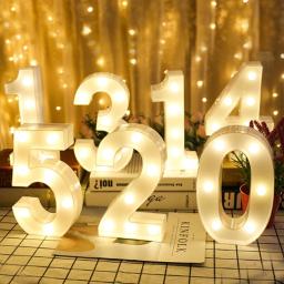 Letras do alfabeto Luzes LED, Luminous Number Lamp, Luz decorativa da noite, Casamento, Aniversário, Decoração de festa de Natal - Image 1
