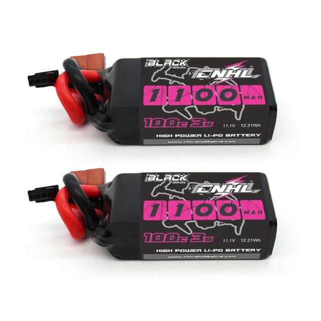 Bateria Lipo CNHL 3S 11.1V com capacidades de 1100mAh, 1300mAh e 1500mAh, 100C, conexão XT60 T, ideal para FPV, aviões, helicópteros e drones - 2 unidades