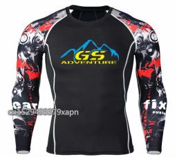AVENTURA GS-3D impresso camisa de compressão masculina, tops de manga comprida, roupas masculinas, pulôver, 2023 - Image 3