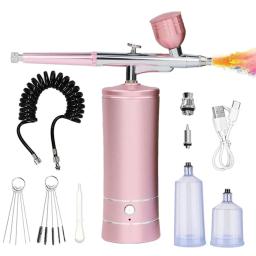Portátil recarregável sem fio Airbrush com Compressor, Auto Ação Pistola para Rosto Beleza Nail Art Tattoo Craft Cake Paint - Image 1