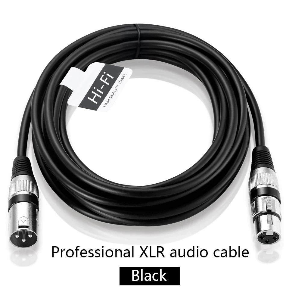 XLR Macho para Fêmea Profissional Microfone Cabo de Extensão, Balanceado Speaker, Mic, XLR, 3Pin, Audio Lines, Recording Mixer - Image 1
