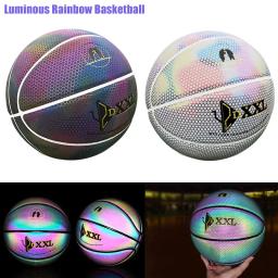 Bola reflexiva de basquete pu, bola brilhante para treinamento de basquete masculino e feminino, bola interna e externa brilhante, presente - Image 1