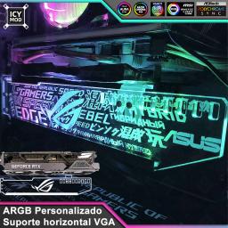 Suporte GPU RGB personalizável, suporte VGA horizontal, suporte de vídeo personalizável, AURA, 12V, 4Pin, refrigerador de água MOD personalizado, 5V3Pin - Image 1