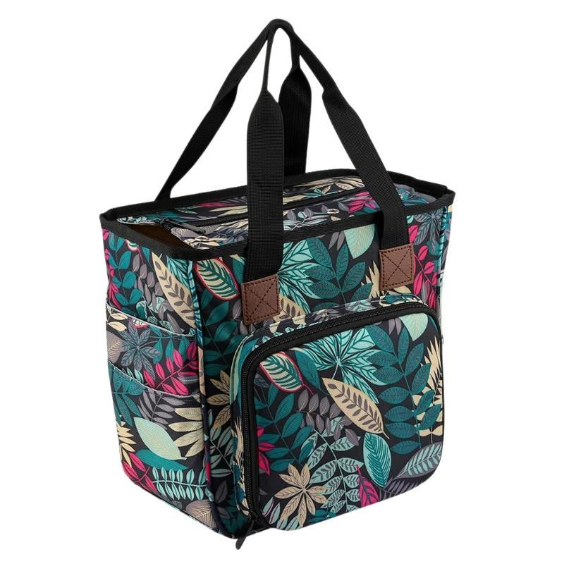 Saco de tricô portátil diy fio organizador de armazenamento crochê gancho agulha tote cesta - Image 1