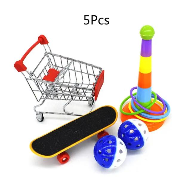 Mini Carrinho de Compras para Treinamento de Suprimentos de Animais de Estimação para Periquitos e Calopsitas