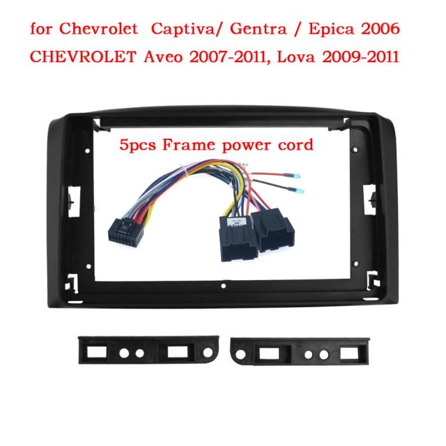 Kit de Montagem para Rádio de 9 Polegadas com Painel e Guarnição GPS para Chevrolet Lova, Captiva, Gentra, Aveo e Epica