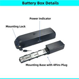 Soluções de Caixa de Bateria para E-bike, Down Tube, Dolphin Case, Caixa de Bateria com ou sem Base, 36V, 48V, 18650, 52 PCs - Image 6