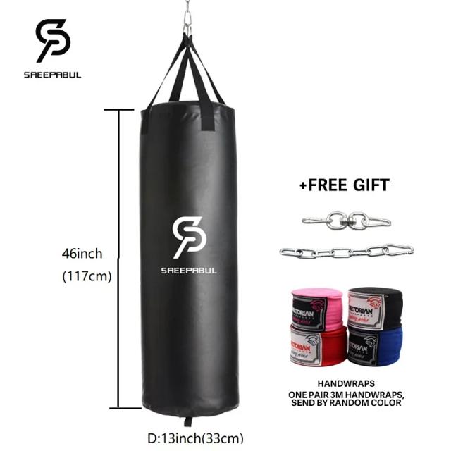 Saco de Boxe e MMA em Couro Sintético com Tamanho de 40" e 46" para Treinamento de Chutes e Socos