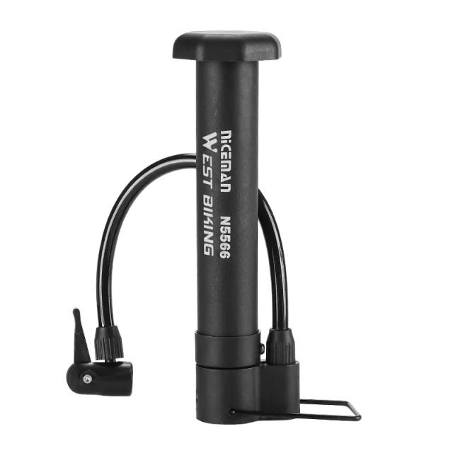 Bomba de Ar Manual West Biking para Bicicletas - Inflador de Pneus com Válvula Schrader e Acessórios de Ciclismo até 80 PSI
