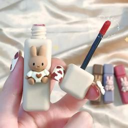 Batom Matte Velvet, impermeável, duradouro, bonito, Lipgloss de coelho, copo antiaderente, matiz labial, cosmético de lama - Image 1