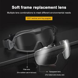 Óculos para esportes ao ar livre com lente transparente, Airsoft Paintball Goggles com Micro Ventilador, Proteção para os olhos resistente a riscos, Óculos de segurança - Image 5