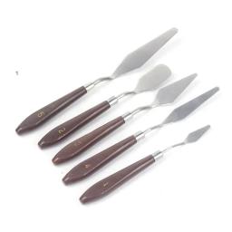 Pintura a óleo Raspador Paleta Faca, Fine Acrylic Guache, Tinta Espátula, Escolha Ferramentas de Mistura Cor, Escola Arte Suprimentos, 5Pcs por Conjunto - Image 6