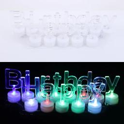 1 conjunto led colorido brilhante feliz aniversário vela com efeito de luz brilho no escuro para crianças festa de aniversário decoração para casa festival - Image 2