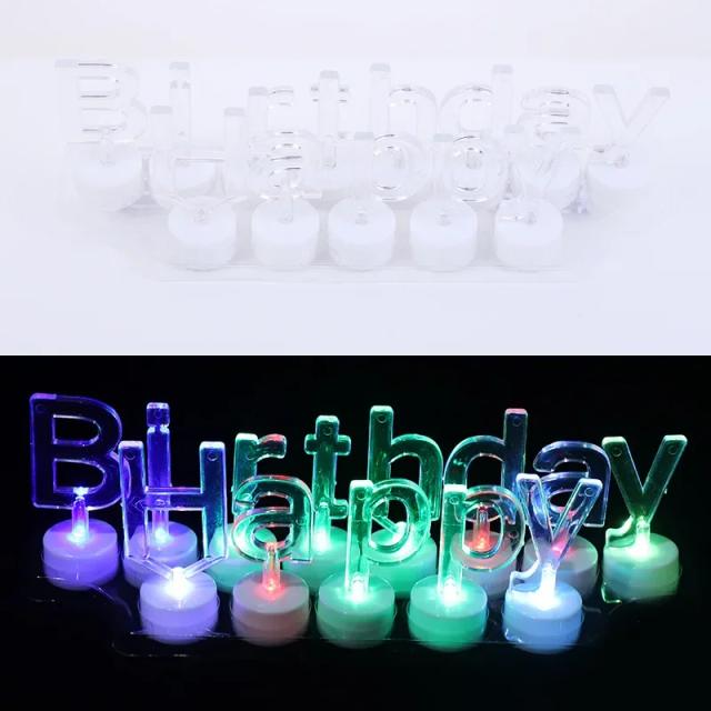 Conjunto de Velas LED Coloridas Brilhantes com Efeito de Luz para Festa de Aniversário Infantil e Decoração de Festivais