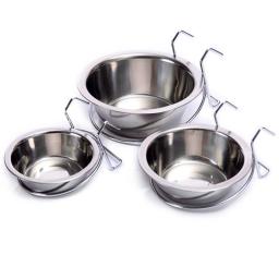Aço inoxidável pendurado pet tigela, gaiola, alimentador para médio e grande cão, caixa, comida e água, acessórios para animais, casa, gato e cachorro - Image 1