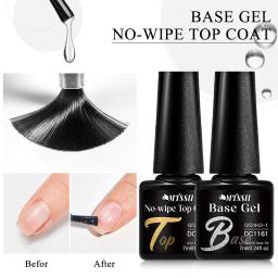 MTSSII-Brilhante Cor Base Gel Esmalte, Semi Permanente, Soak Off, LED UV, Nail Art, No Wipe, Top Coat, Manicure, 7ml - Image 1