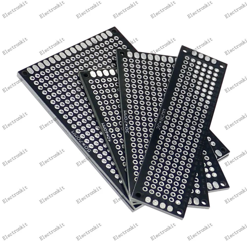 20 pçs/lote PCB Protótipo Placa de Circuito Protoboard Universal Stripboard Prototipagem Veroboard 2X8 3X7 4X6 5X7 5 Pcs Cada Mix Preto - Image 1